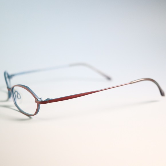 Bevel BRTQ Japan 8536 Pound 49-18 135 eyeglasses red blue slim frame N13 - Picture 10 of 13